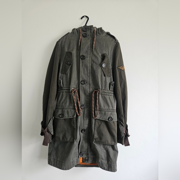 Superdry | Coat -XS Army | Hooded Jacket With Removable Lining - Picture 3 of 9